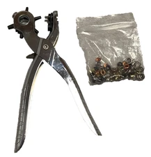 Leather All In One Belt Watch Hole Punch Revolving Pliers Rivets Nickel Plated