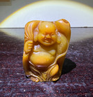 Rare Vtg. Chinese HK Export Russet Skin Shoushan Stone Seal — photo 1