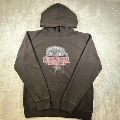 Stranger Things Mind Flayer Hoodie Mens Small Black Graphic Pullover Sweatshirt
