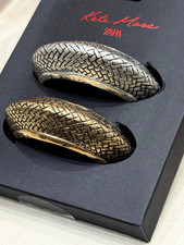 Rare New ZARA x KATE MOSS Limited Ed Pack of 2 Textured Metal Cuffs Bracelets