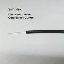 10M Optical Fiber PMMA Cable Core 1.0mm  Outer Jacket 2.2mm Fiber Simplex Duplex