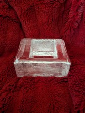 Posacenere vintage in vetro Dartington, chip off il vecchio blocco, Frank Thower