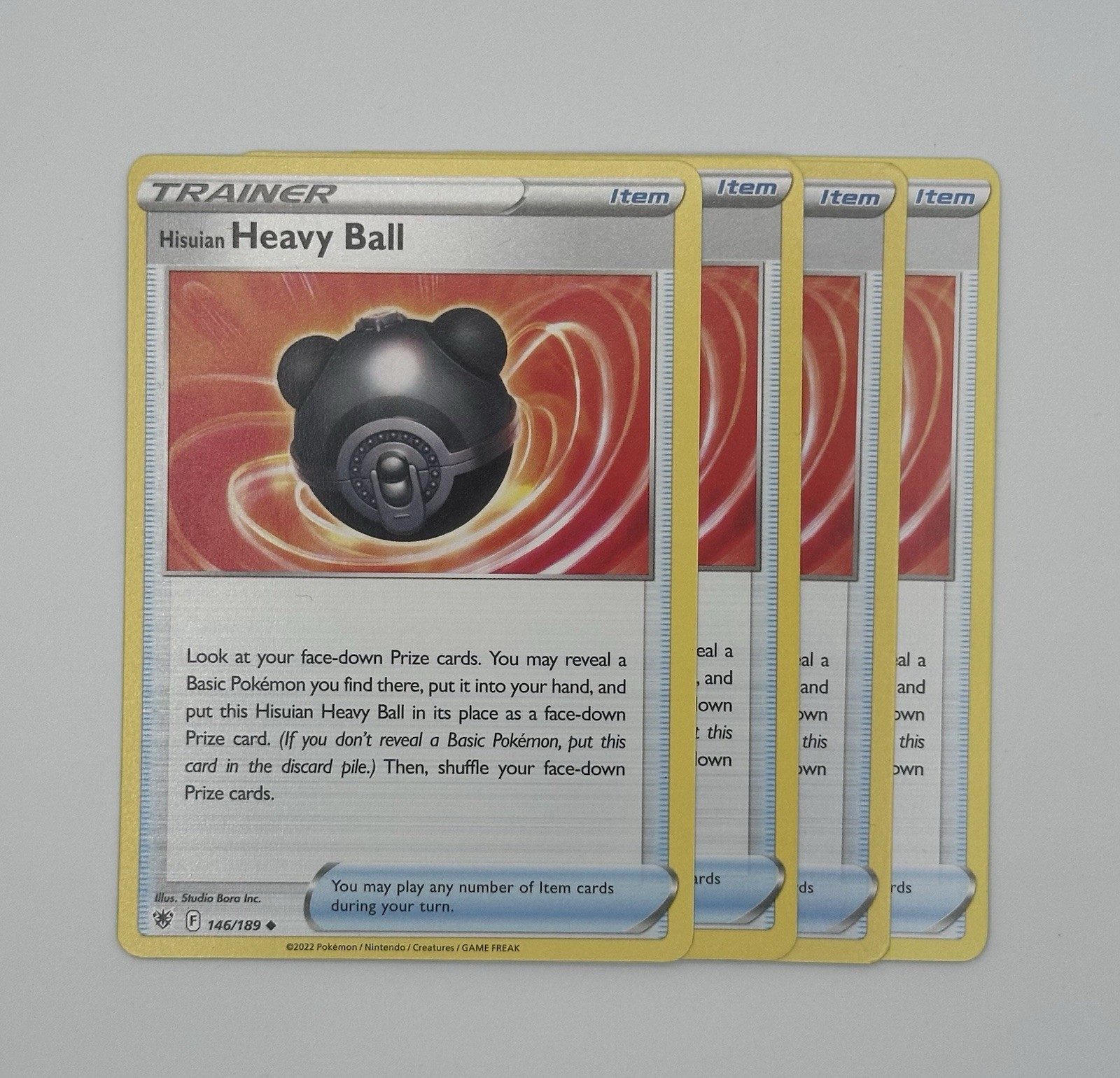 Hisuian Heavy Ball 146/189 Astral Radiance Pokemon Trainer Card Set x4 Playset