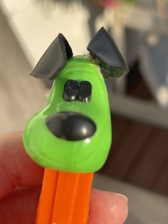 Pez Yappy Dog Dark Green Head 3.9 Austria No Feet Vintage Orange Body
