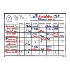 Magnetic Dry Erase Board Weekly Chore Chart Kids Wall Calendar 17x12 Whiteboard