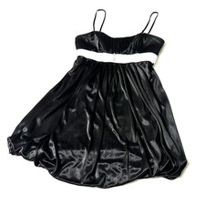David’s Bridal~Ruby Rox~Black Short Dress w/ White Tie~Adjustable Straps ~Small