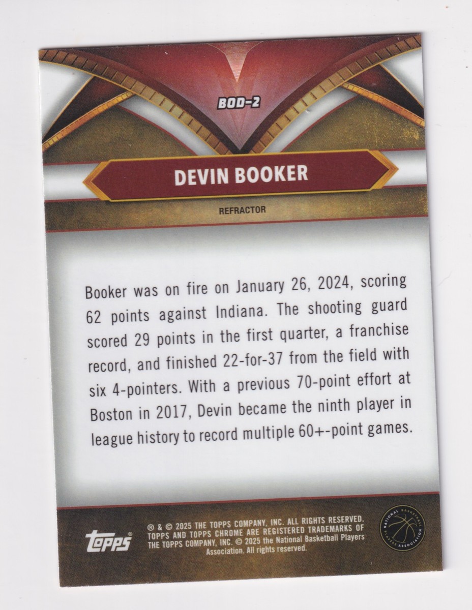 2024-25 Topps Chrome BALL OF DUTY #BOD-2 DEVIN BOOKER Phoenix Suns