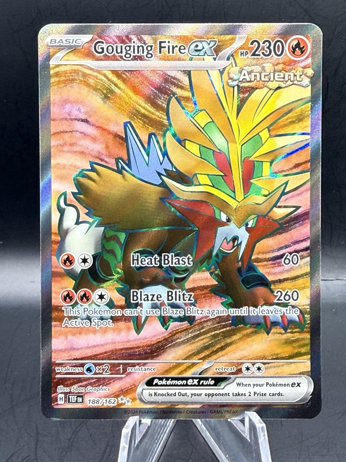 Pokémon Card Gouging Fire ex 188/162 Scarlet Violet Temporal Forces Art MINT
