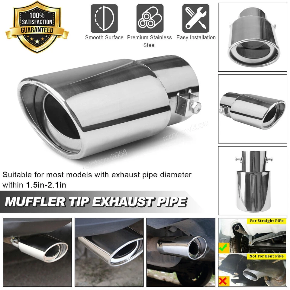 2XExhaust Pipe Tips For 2009 Honda Civic Si StainlessSteel Tail Muffler 1.5-2.1" Foto 4 de 4