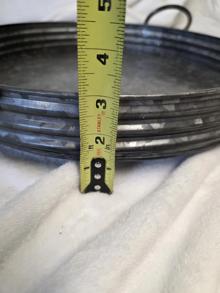 Perfect Halloween table decor! Lazy Susan Farmhouse Galvanized Steel Tray - Image 4 of 4