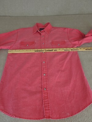 Chemise Western Roper Garçon – Taille XL (16-18) – Rouge Uni Délavé – Pression