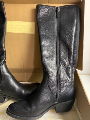 Sofft Leather Boots Anniston Black Sz New with Box Western/Riding Style