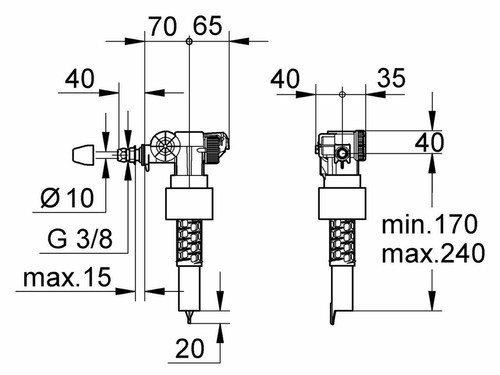 Grohe Dal Füllventil - Schwimmerventil 3/8 UP + AP Spülkasten 37095000 - Bild 2 von 4