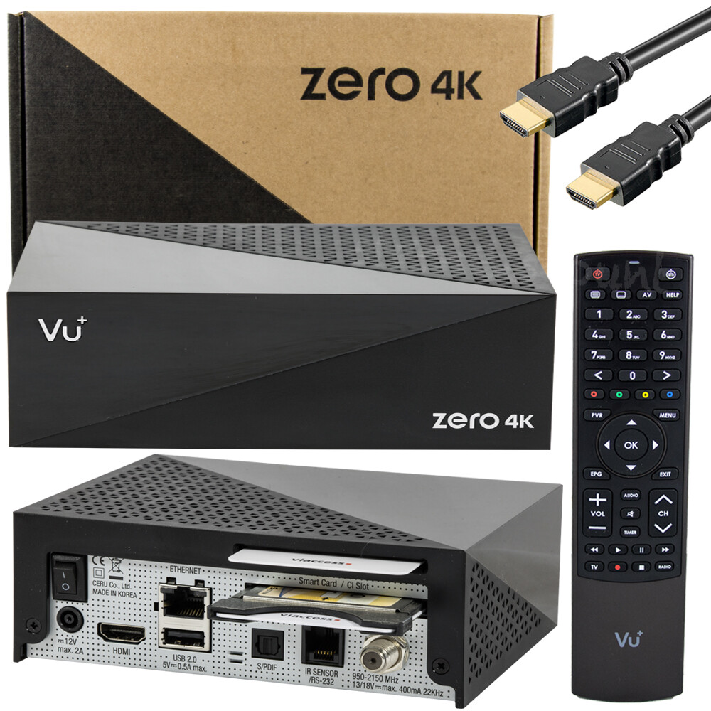 VU Zero 4K SAT Linux Receiver UHD DVB-S2X CI CA H.265 USB E2 2GB RAM VU Plus