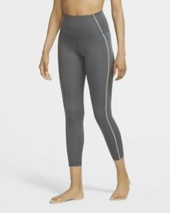 Nike Yoga Womens 7/8 Training Tights Black Heather (Gray) Size Medium  CU5360-032 | eBay
