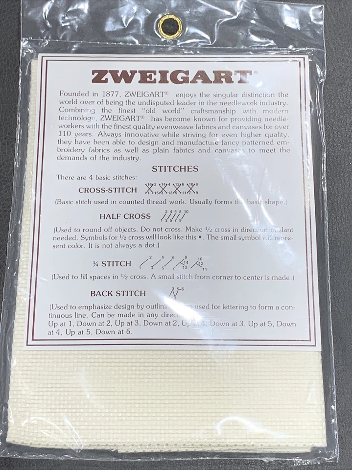 Zweigart 14ct 14" X 18" Cross Stitch Damask Aida New In Sealed Pack Switzerland - Image 4 of 4