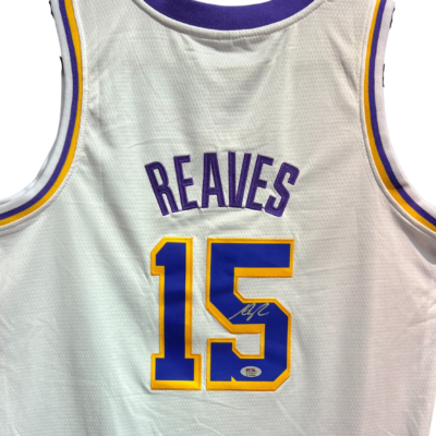 AUSTIN REAVES AUTOGRAPHED CUSTOM WHITE AWAY LA JERSEY PSA ITP