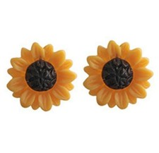 New Yellow Petals Sunflower Stud Earrings  Summer Jewelry Fashion Womens Girls