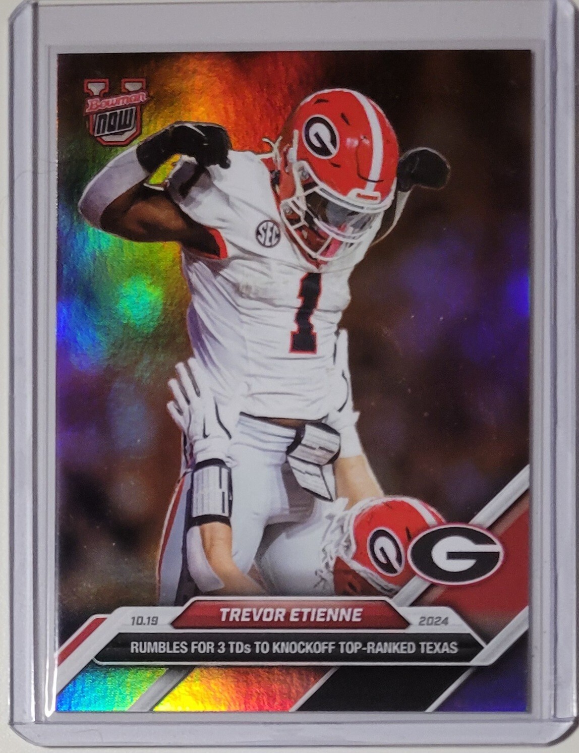 2024 Bowman U Now 31SP Trevor Etienne Georgia Bulldogs Foil SP Image Variation