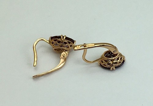 Color Changing Blue Alexandrite Dangle Oval Cut Earrings 14k Yellow Gold Plated - Picture 7 of 7