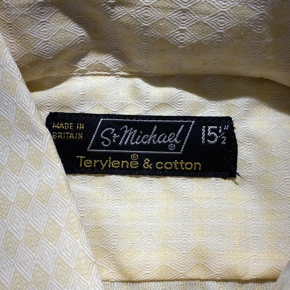 CAMISA VINTAGE ST MICHAEL VERANO MANGA CORTA ABOTONADA BRITÁNICA 15 1/2 GEOMÉTRICA Foto 2 de 4