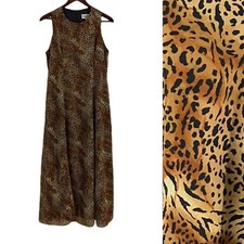 JESSICA HOWARD Maxi Dress Animal Print Vintage Made USA Sz M