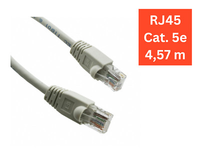 NEU - Cat. 5e 8P8C Patch Kabel Stecker an Stecker, grau, im Beutel, 4,57m