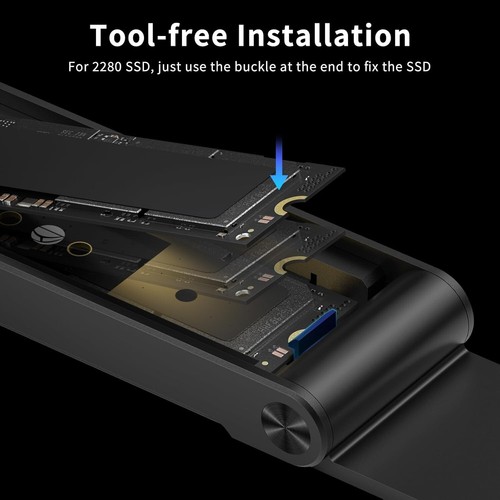 FIDECO M.2 NVMe SSD Case, 10Gbps USB NVMe Adapter, USB 3.2 Gen2 M2 NVMe SSD to N - Foto 3 di 9
