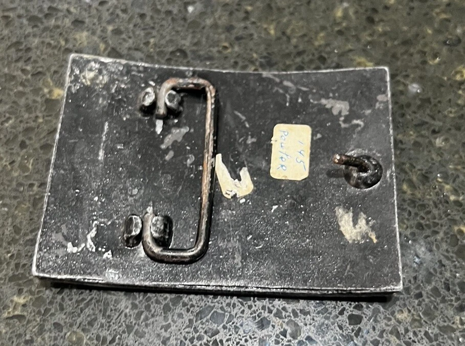 Vintage Pewter Native American Belt Buckle Hand Carved - Image 2 of 4