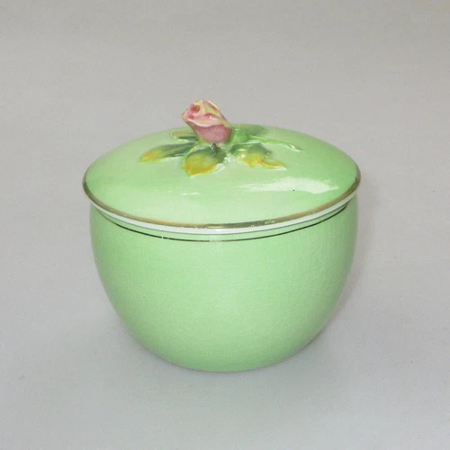 Royal Winton Grimwades  - Rose Bud Lidded Sugar Bowl (Green)