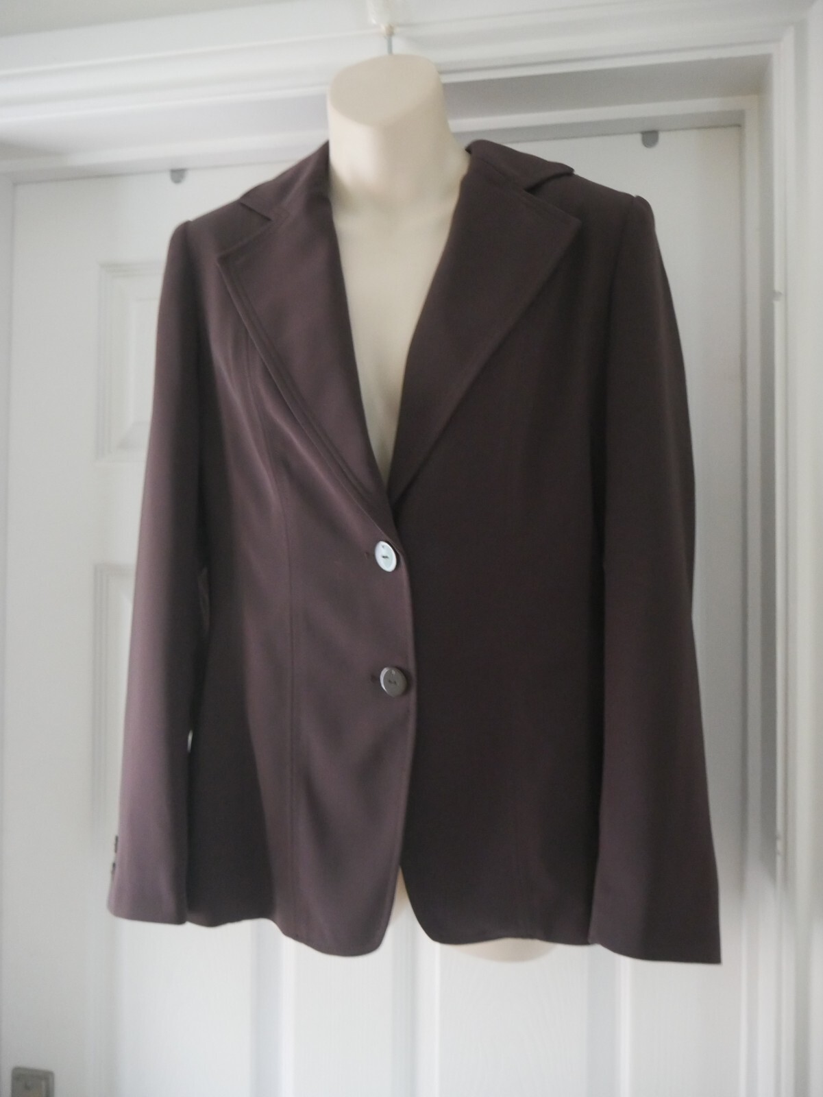 Per Una Jacket Brown Classic Coat Lined Size 10 Smart Versatile Womens Blazer