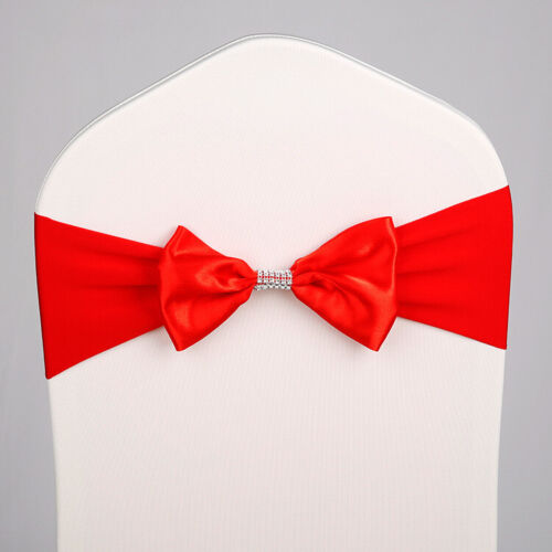 10 PCS Spandex Elastic Bow Chair Sashes Cover Wedding Party Banquet Decor - Picture 6 of 19