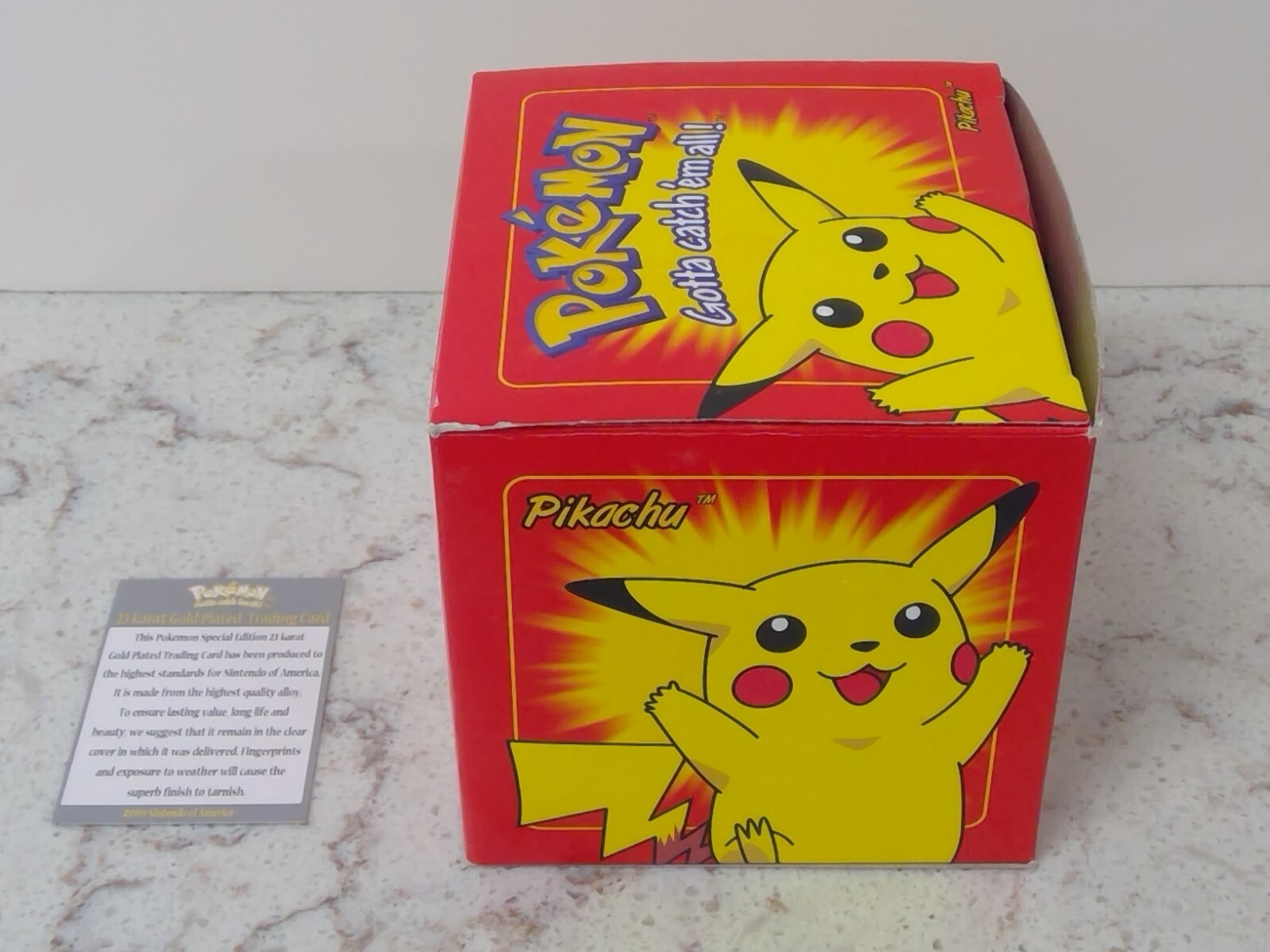 Pokemon Pikachu 23k Gold EMPTY BOX w/ CERTIFICATE ONLY Burger King