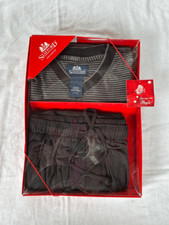 Men's Stafford 100 Cotton Christmas Sleep Set NIB, Size Medium Black/Gray