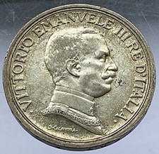 2 LIRE 1915 QUADRIGA BRIOSA MONETA ARGENTO VITTORIO EMANUELE III° REGNO D’ITALIA