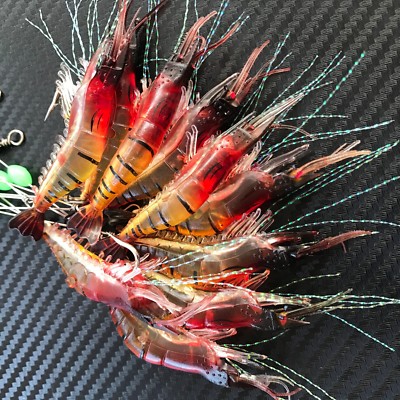 8 X Ctrade Australia Rigged Prawn Fishing Lure Baits Flathead Lure Bream Lures E - Foto 9