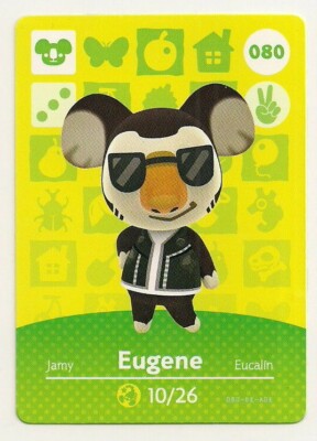 Animal Crossing amiibo Card: Eugene 080 80 Series 1 Koala New