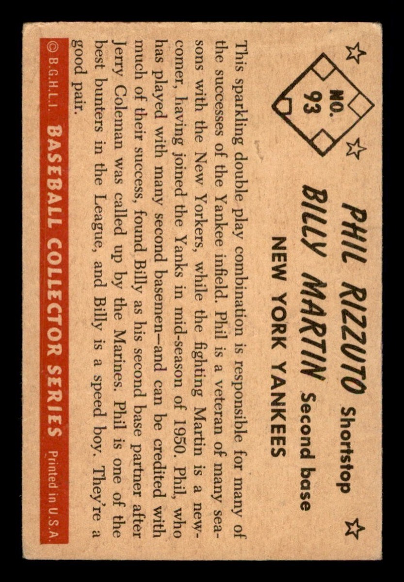 1953 Bowman Baseball #93 Martin/Rizzuto VG *g1 | eBay