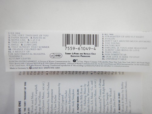NATALIE COLE - UNFORGETTABLE WITH LOVE NATALIE COLE - CASSETTE - Picture 2 of 7