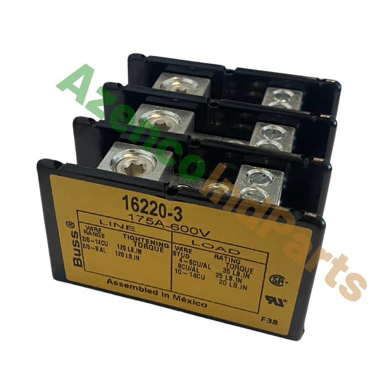 New Eaton Bussman 16220-3 Power Distribution Block 3 Pole 175A 600V - Image 4 of 4