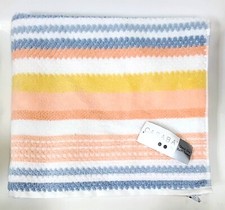 CASABA YELLOW,PINK,BLUE STRIPE COTTON QUICK DRY BATH,2 HAND,4 WASHCLOTH TOWEL