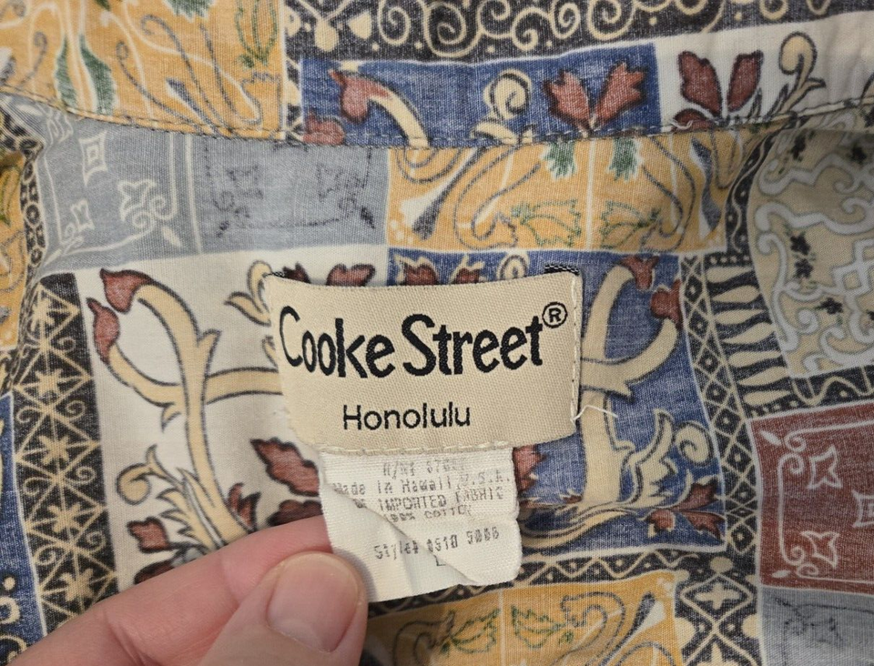 VTG COOKE STREET Honolulu Patchwork Reverse Print Hawaiian Shirt Size ...