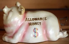 About Face Designs Swirly Pig Vintage Piggy Bank