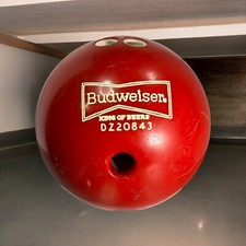 Vintage 1960's "Budweiser King Of Beers" Anheuser Busch Bowling Ball Red  DJB  