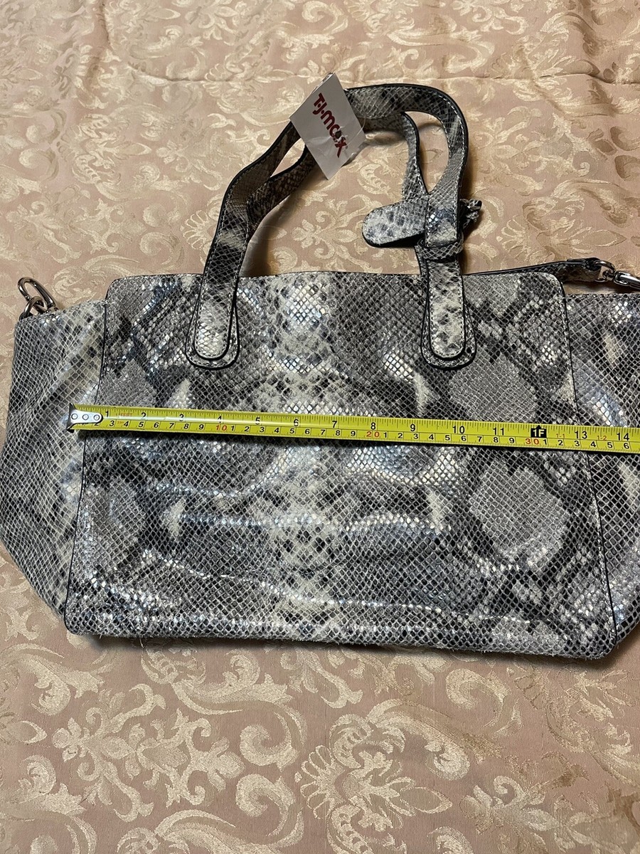 Cynthia Rowley Grey Black Multi Snake Reptile Pattern Leather