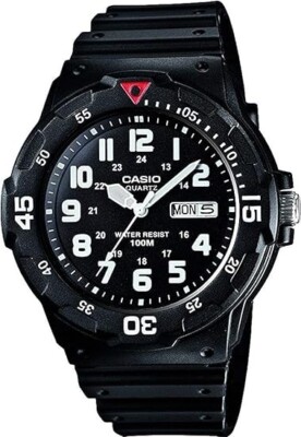Casio MRW-200H Analog, Quarzuhr, schwarzes Resinarmband, Tag und Datum