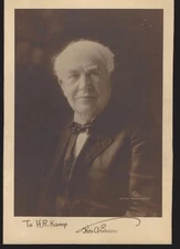 THOMAS EDISON—SIGNED PHOTO—INVENTOR—MOGUL—FILM+RECORDING PRODUCER