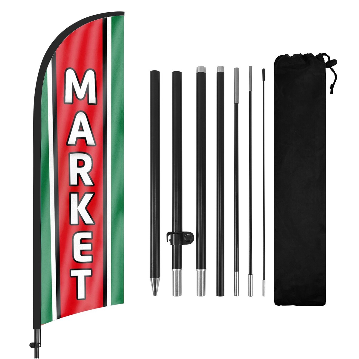 Bandiera Pubblicitaria Swooper Trade Winds – 2.5'x11.5', Poliestere, Multicolore