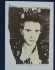 handmade christmas card JOHNNY ROTTEN / LYDON sex pistols w holly , PUNK , black
