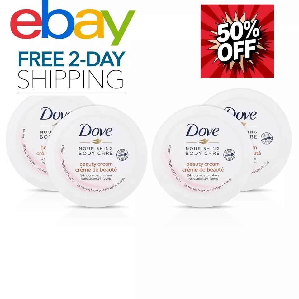 Dove Nourishing Body Care & Beauty Cream for Women 4-Pack, 2.53 Oz Jar